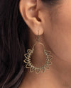 Botanical Tambourine - Brass Earrings - Paparazzi Accessories