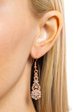 GLITZY on All Counts - Copper Earrings - Paparazzi Accessories
