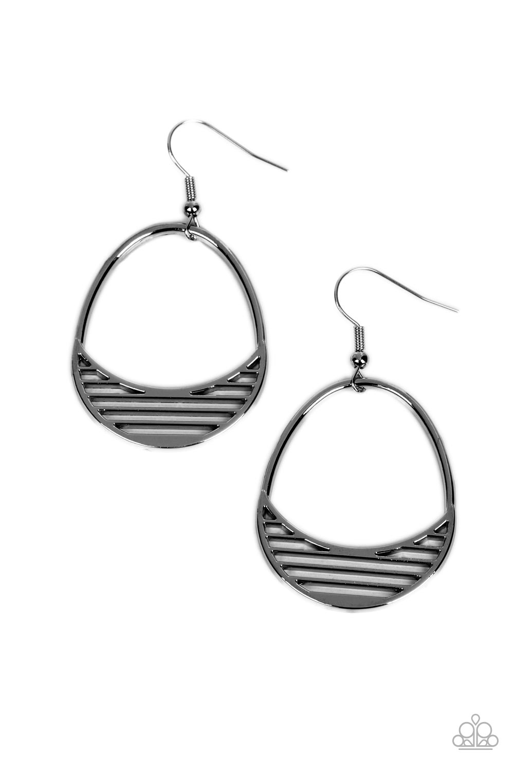 five-dollar-jewelry-segmented-shimmer-black-earrings-paparazzi-accessories