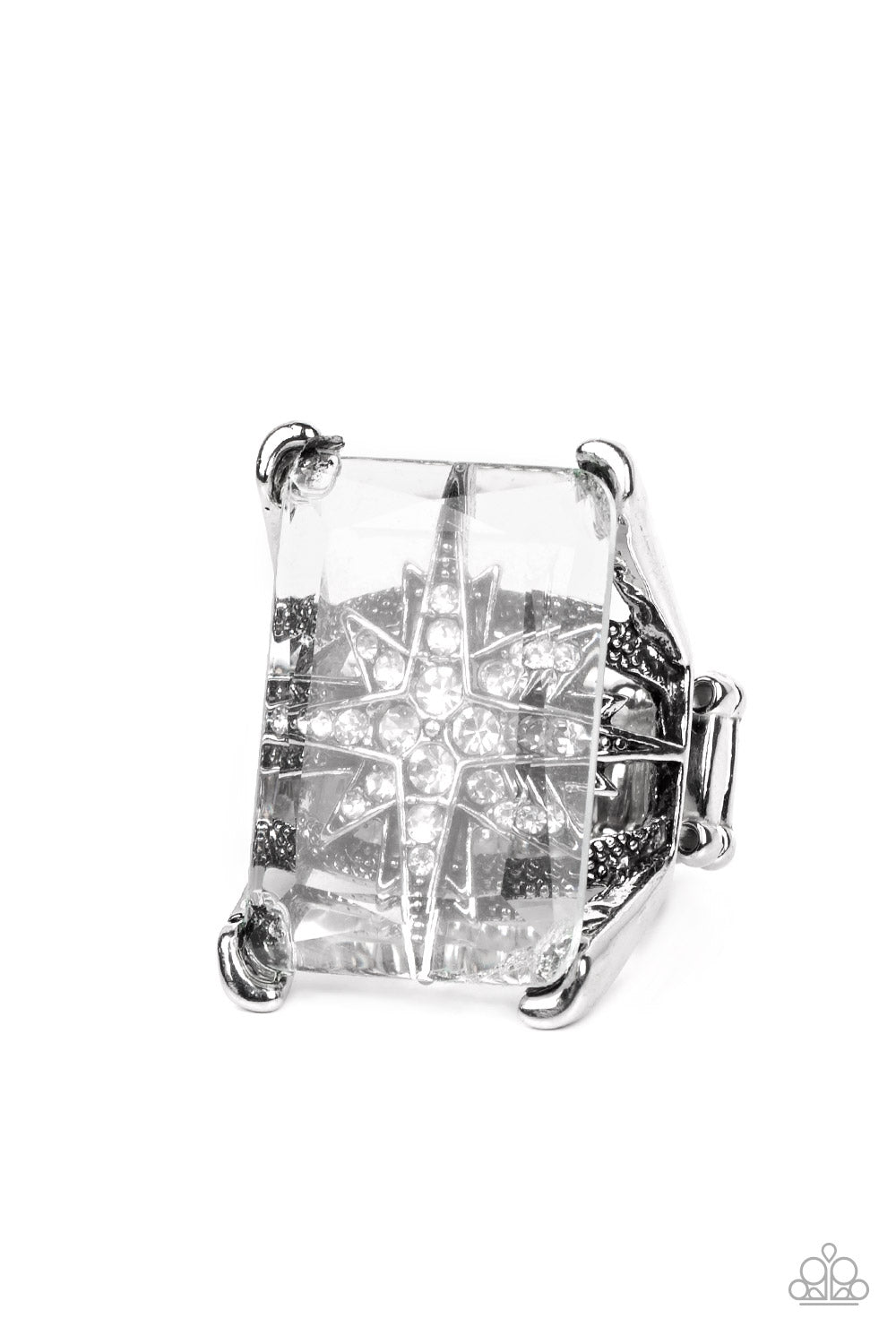 five-dollar-jewelry-starry-serenity-white-ring-paparazzi-accessories