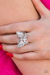 Fearless Flutter - White Ring - Paparazzi Accessories
