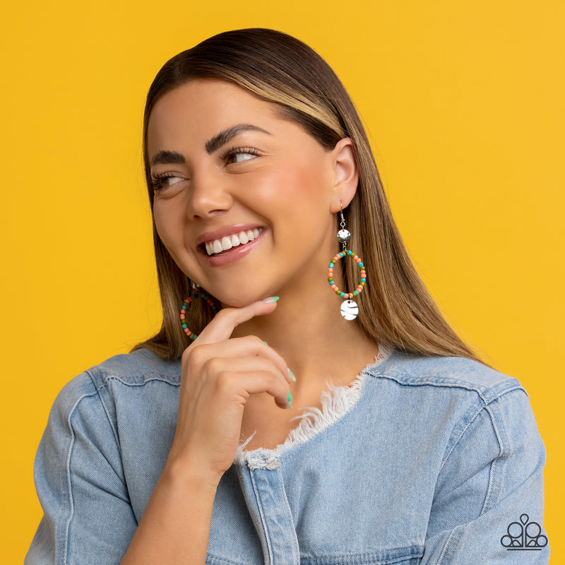 Cayman Catch - Orange Earrings - Paparazzi Accessories