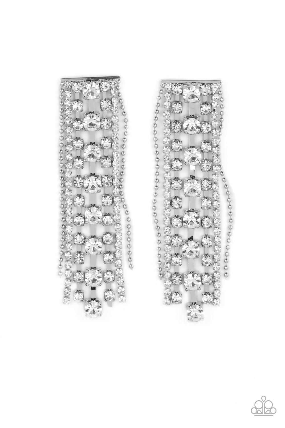 five-dollar-jewelry-starry-streamers-white-post earrings-paparazzi-accessories