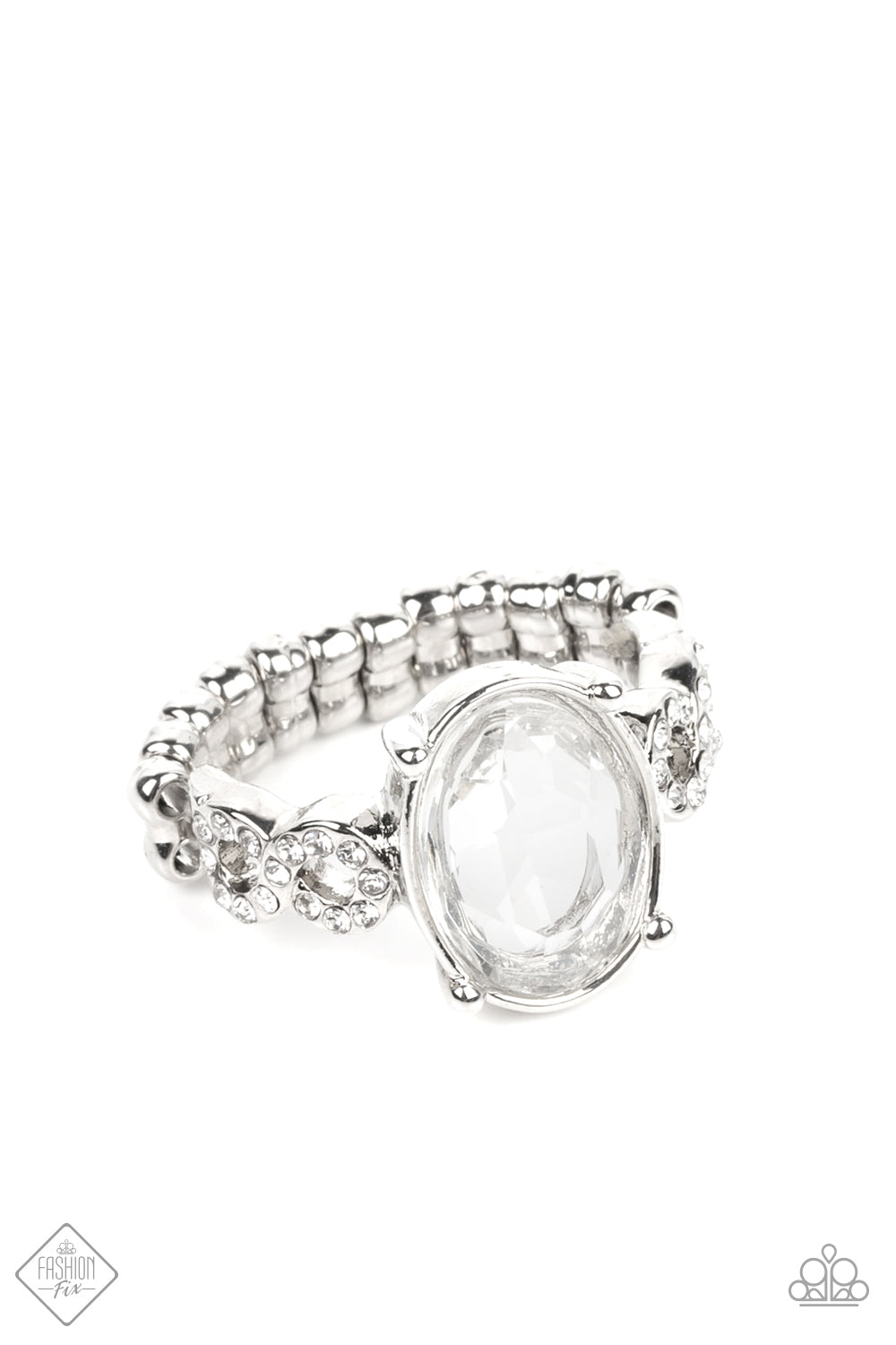five-dollar-jewelry-devoted-to-dazzle-white-ring-paparazzi-accessories