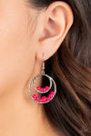 Bustling Beads - Pink Earrings - Paparazzi Accessories