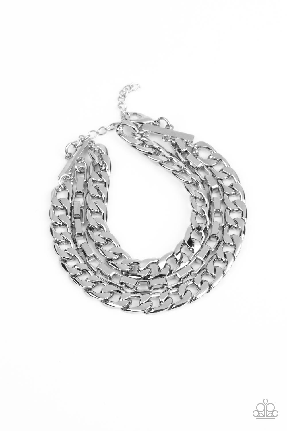 five-dollar-jewelry-heavy-duty-silver-mens bracelet-paparazzi-accessories