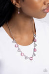 Floral Crowned - Pink Necklace - Paparazzi Accessories