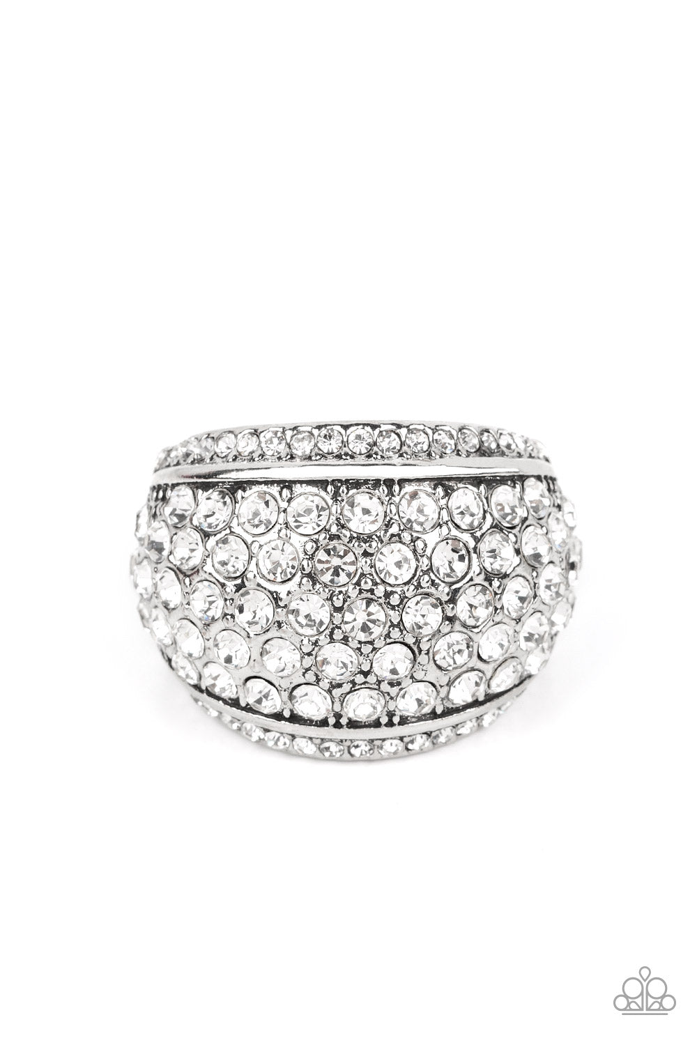 five-dollar-jewelry-running-off-sparkle-white-ring-paparazzi-accessories