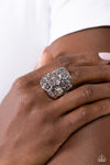 Burnished Bouquet - Silver Ring - Paparazzi Accessories