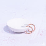 Triumphantly Textured - Rose Gold Earrings - Paparazzi Accessories