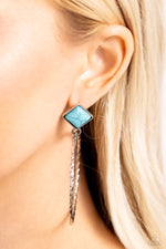 Canyon Circlet - Blue Post Earrings - Paparazzi Accessories