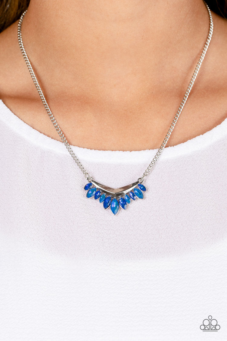 Flash of Fringe - Blue Necklace - Paparazzi Accessories