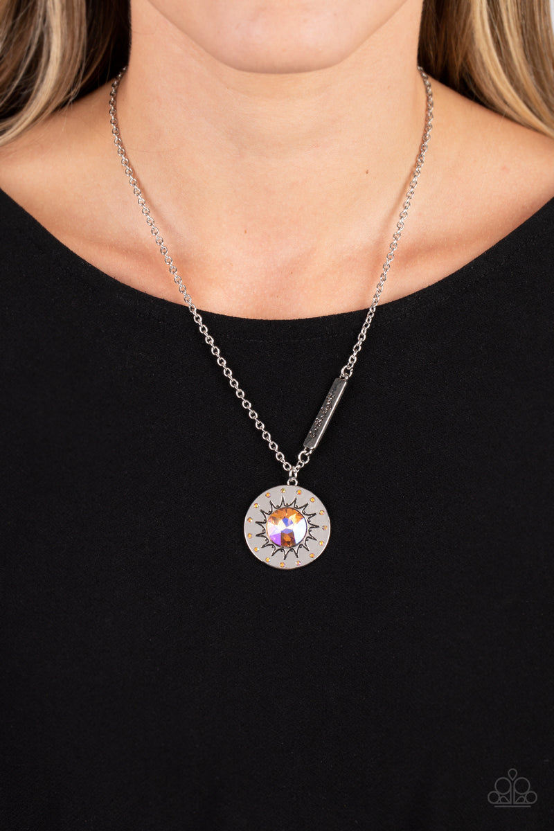 Sundial Dance - Orange Necklace - Paparazzi Accessories