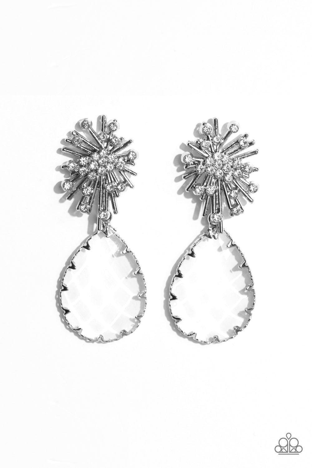five-dollar-jewelry-stellar-shooting-star-white-post earrings-paparazzi-accessories