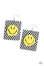five-dollar-jewelry-cheeky-checkerboard-yellow-earrings-paparazzi-accessories