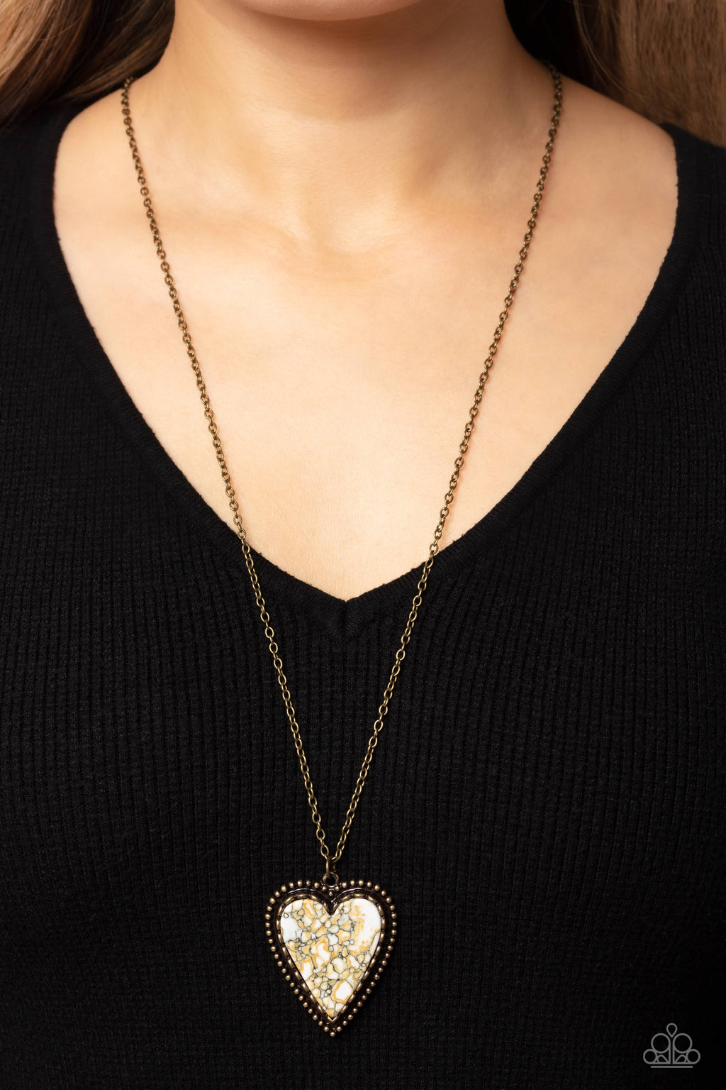 Stony Summer - Brass Necklace - Paparazzi Accessories