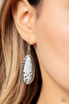 TEARDROP-Dead Dynasty - White Earrings - Paparazzi Accessories