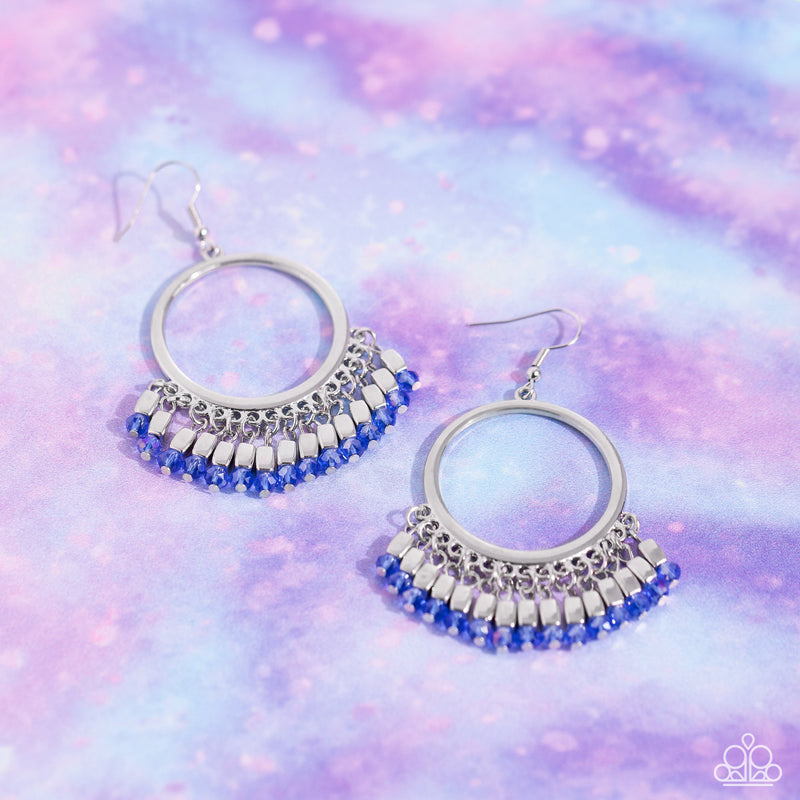 Fringe Fanfare - Blue Earrings - Paparazzi Accessories