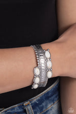 A League of Their STONE - White Bracelet - Paparazzi Accessories