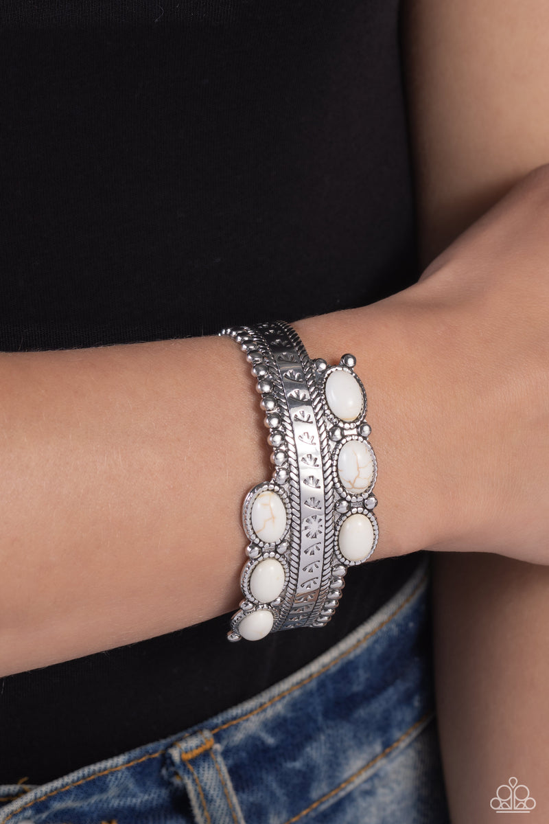 A League of Their STONE - White Bracelet - Paparazzi Accessories