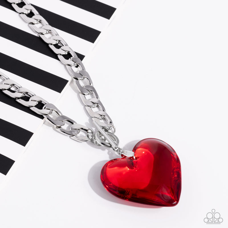 GLASSY-Hero - Red Necklace - Paparazzi Accessories