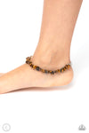 Chiseled Coastline - Brown Anklet - Paparazzi Accessories