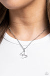 Butterfly Lullaby - White Necklace - Paparazzi Accessories