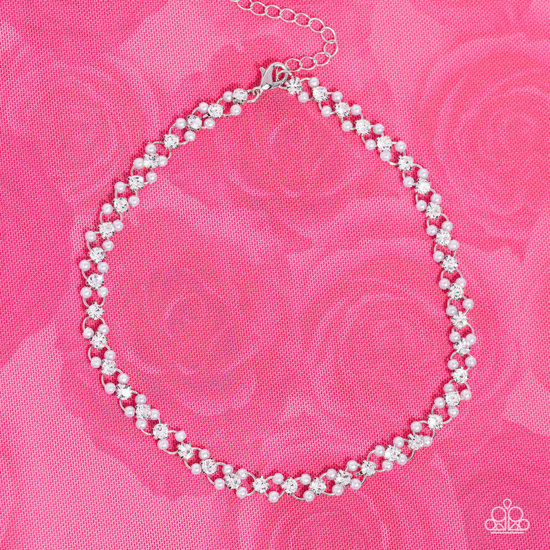 Classy Couture - White Necklace - Paparazzi Accessories