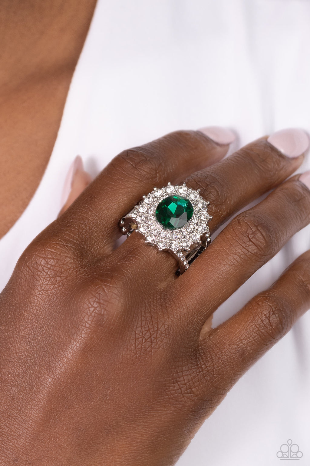Layered Luminescence - Green Ring - Paparazzi Accessories
