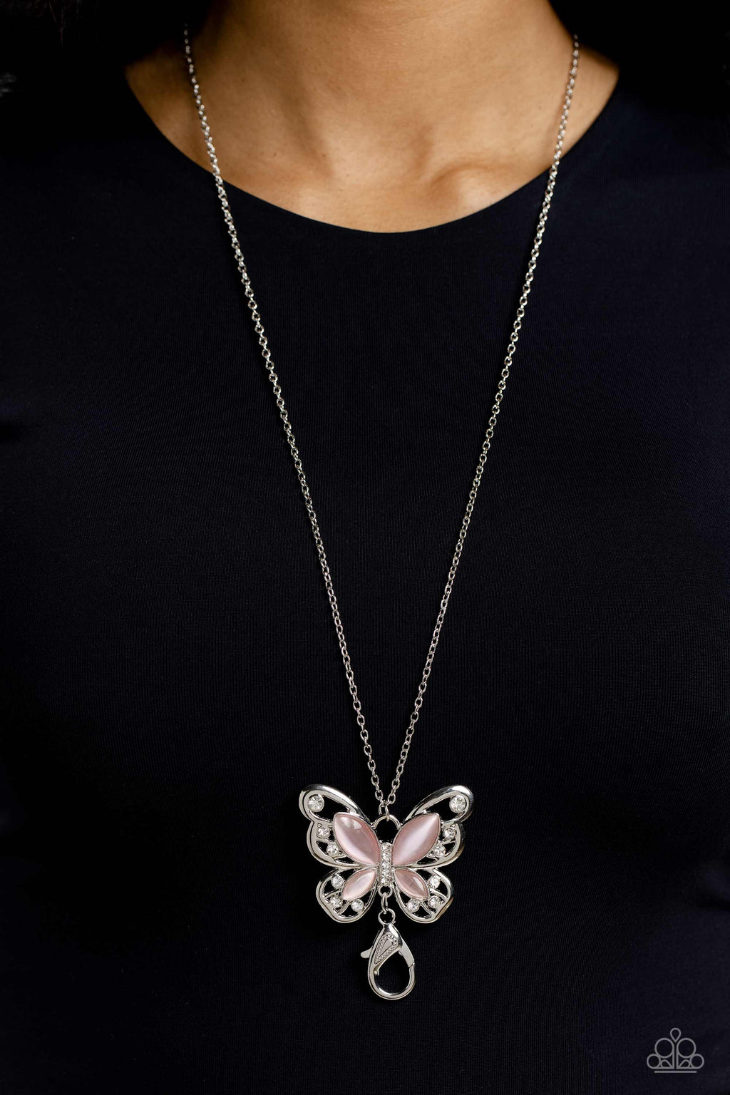 Wings Of Whimsy - Pink Lanyard - Paparazzi Accessories