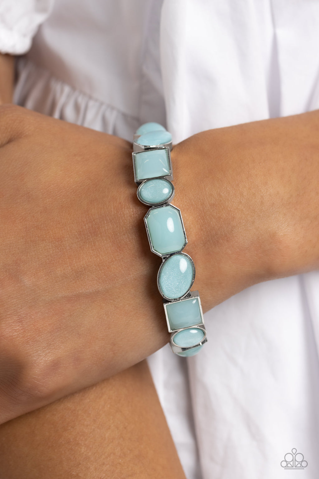 Giving Geometrics - Blue Bracelet - Paparazzi Accessories