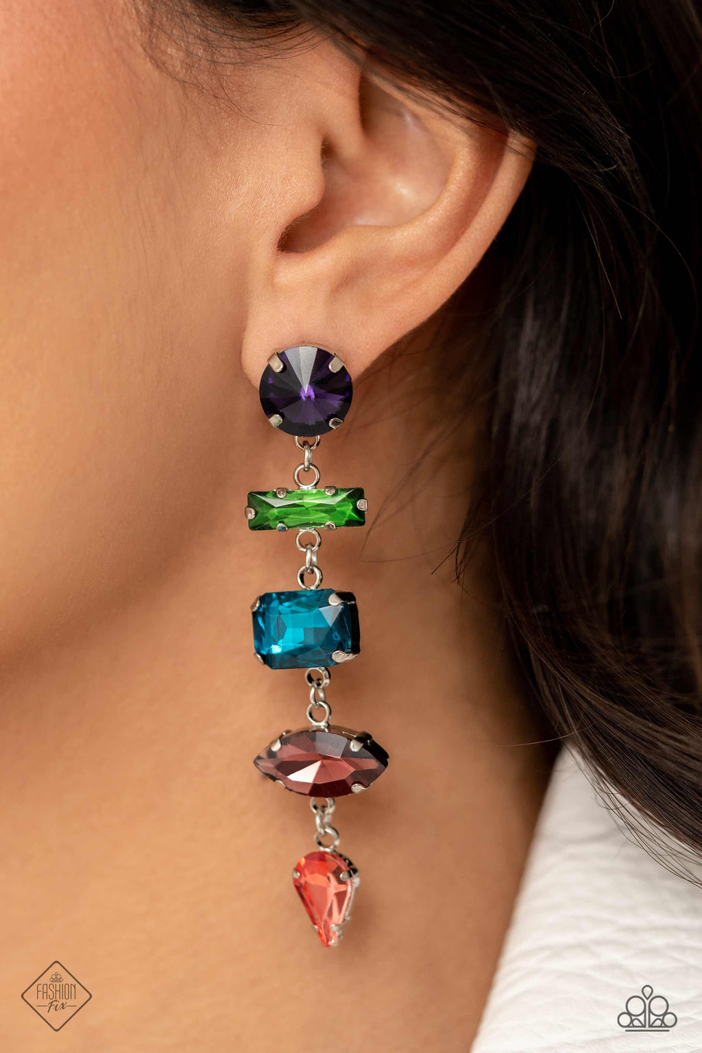 five-dollar-jewelry-connected-confidence-multi-post earrings-paparazzi-accessories