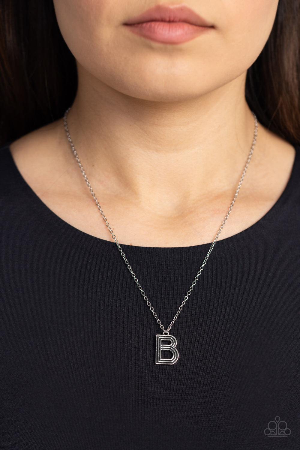 Leave Your Initials - Silver - B Necklace - Paparazzi Accessories