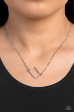 INITIALLY Yours - U - White Necklace - Paparazzi Accessories