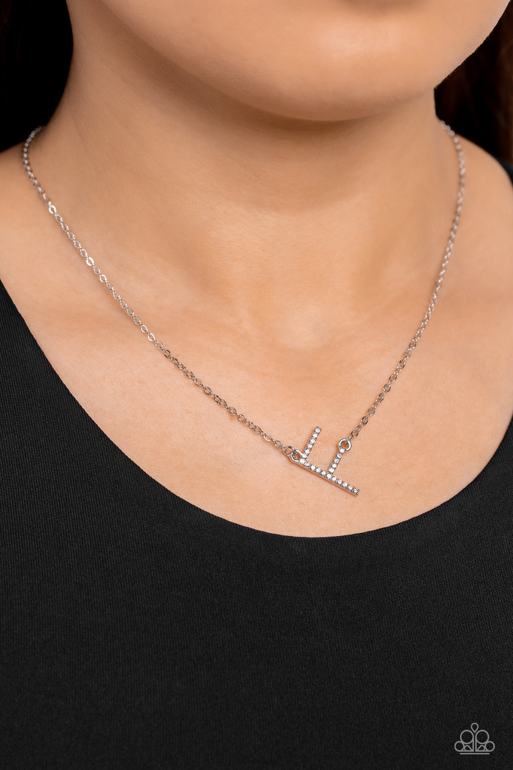 INITIALLY Yours - F - White Necklace - Paparazzi Accessories