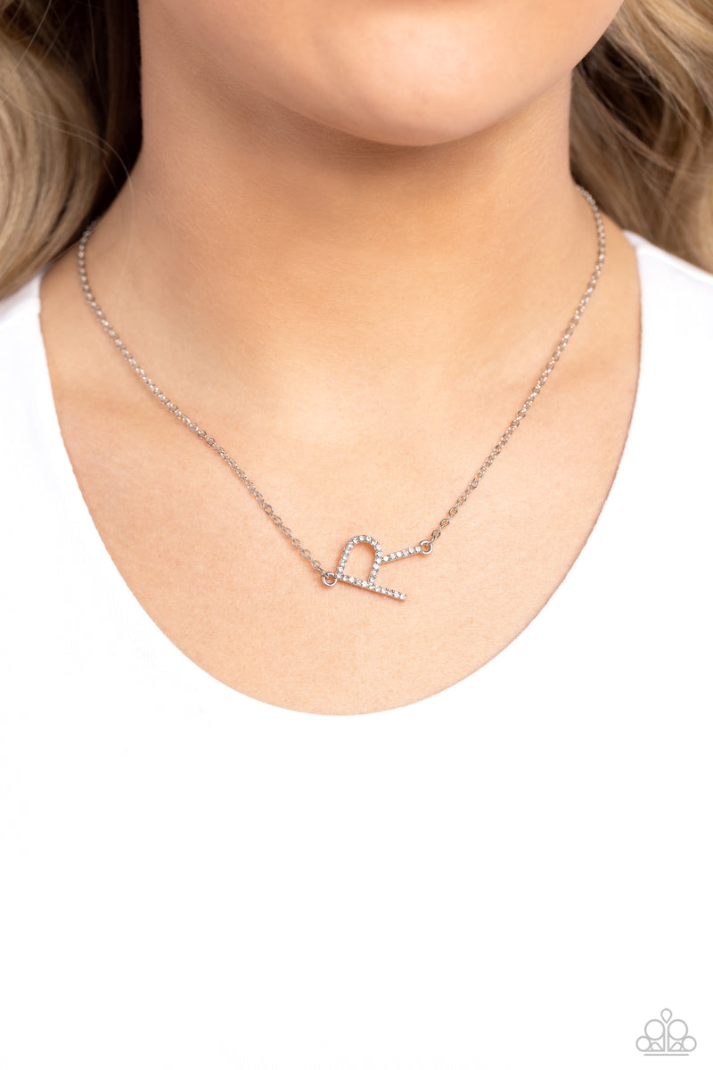 INITIALLY Yours - R - White Necklace - Paparazzi Accessories