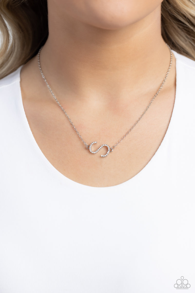INITIALLY Yours - S - White Necklace - Paparazzi Accessories