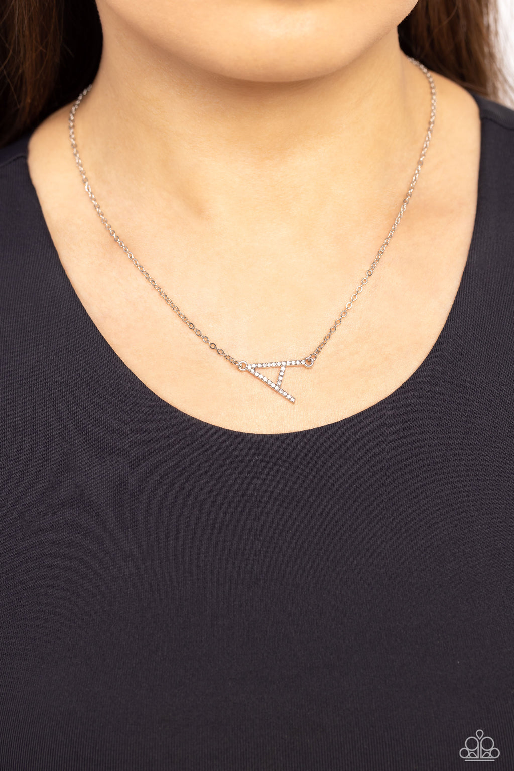 INITIALLY Yours - A - White Necklace - Paparazzi Accessories