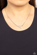 INITIALLY Yours - A - White Necklace - Paparazzi Accessories