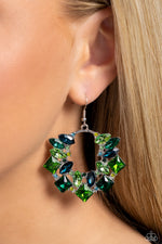 Wreathed in Watercolors - Green Earrings - Paparazzi Accessories