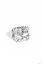 five-dollar-jewelry-bow-chicka-bow-wow-white-ring-paparazzi-accessories