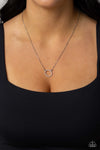 INITIALLY Yours - O - White Necklace - Paparazzi Accessories