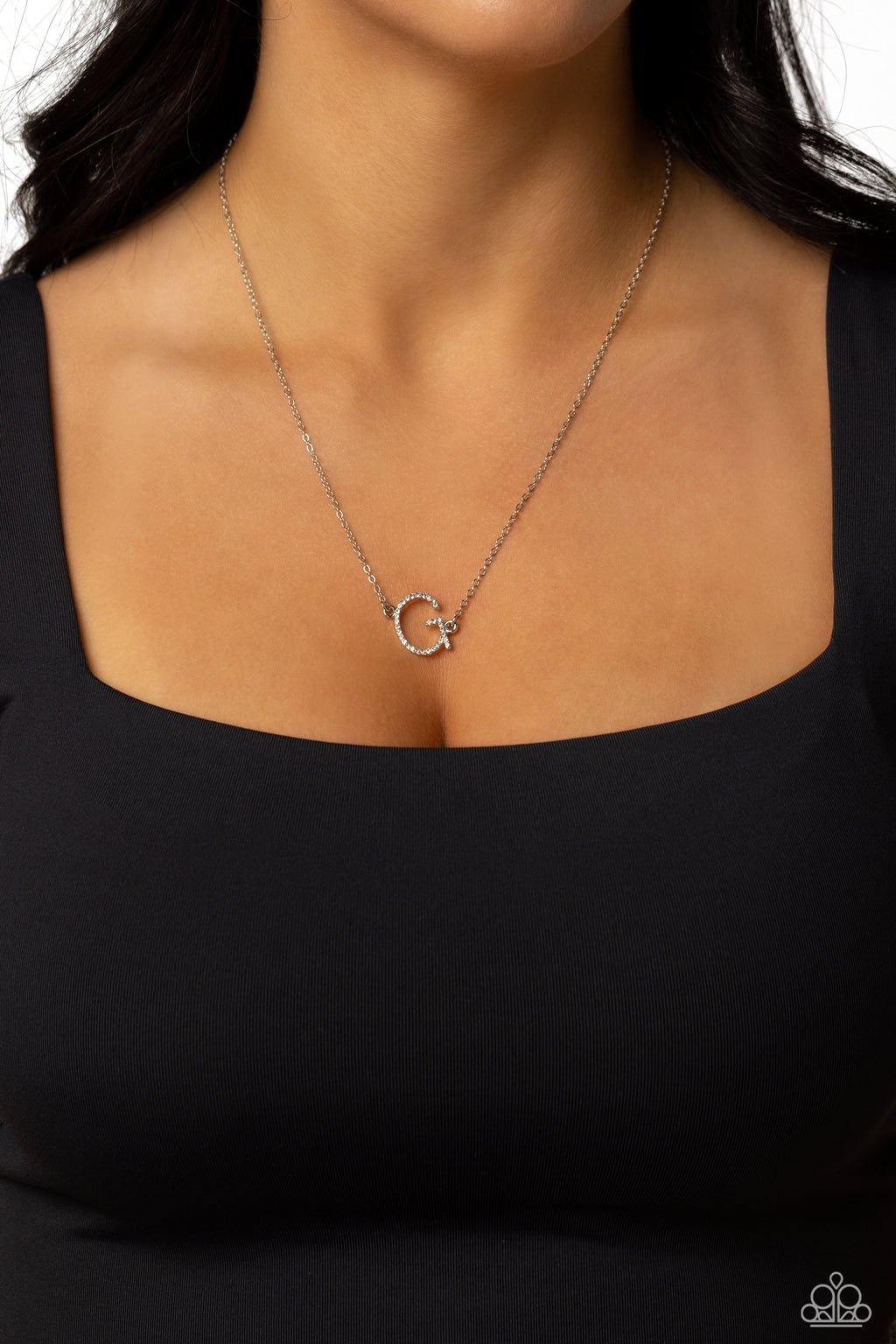 INITIALLY Yours - G - White Necklace - Paparazzi Accessories