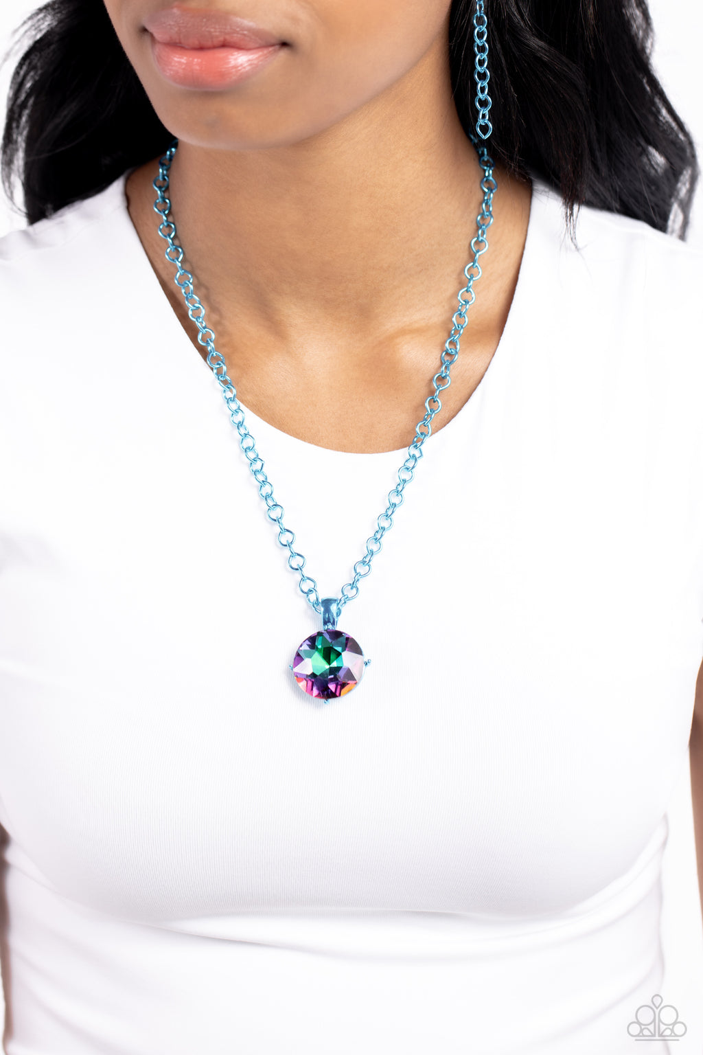 Las Vegas DIP - Blue Necklace - Paparazzi Accessories