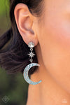 Galactic Grouping - Blue Post Earrings - Paparazzi Accessories