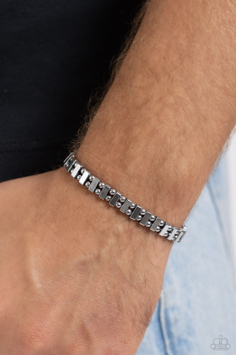 Fortune Favors The Fierce - Silver Mens Bracelet - Paparazzi Accessories