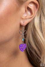 BOW Away Zone - Purple Earrings - Paparazzi Accessories