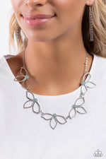 Petal Pageantry - Blue Necklace - Paparazzi Accessories
