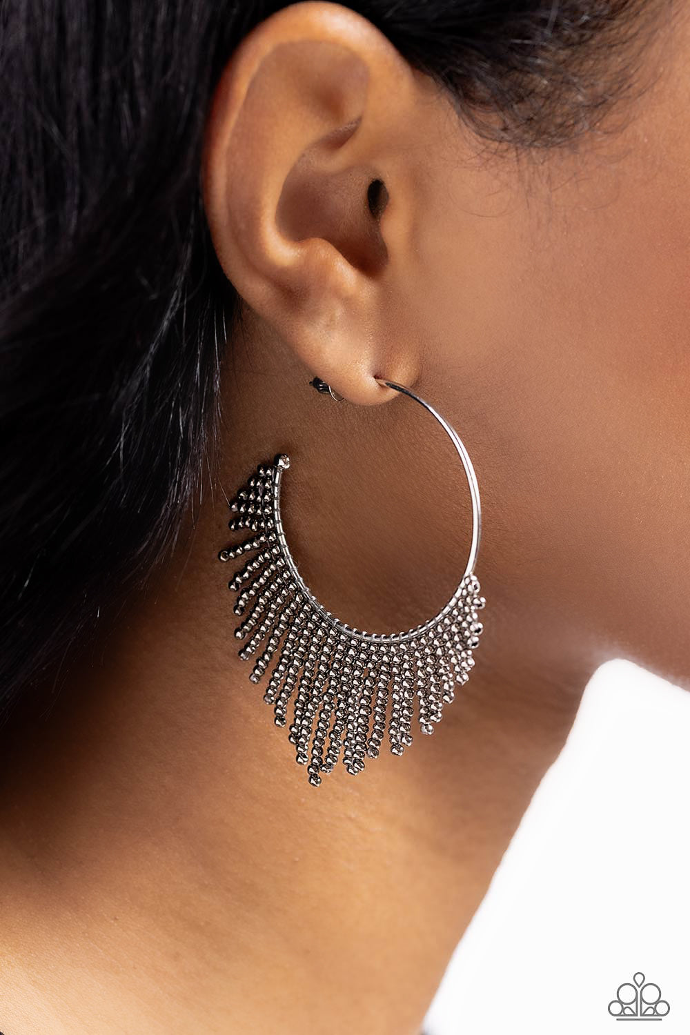 Tailored Tassel - Silver Earrings - Paparazzi Accessories