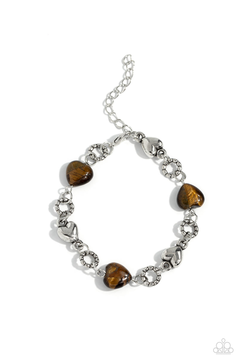 five-dollar-jewelry-i-can-feel-your-heartbeat-brown-bracelet-paparazzi-accessories